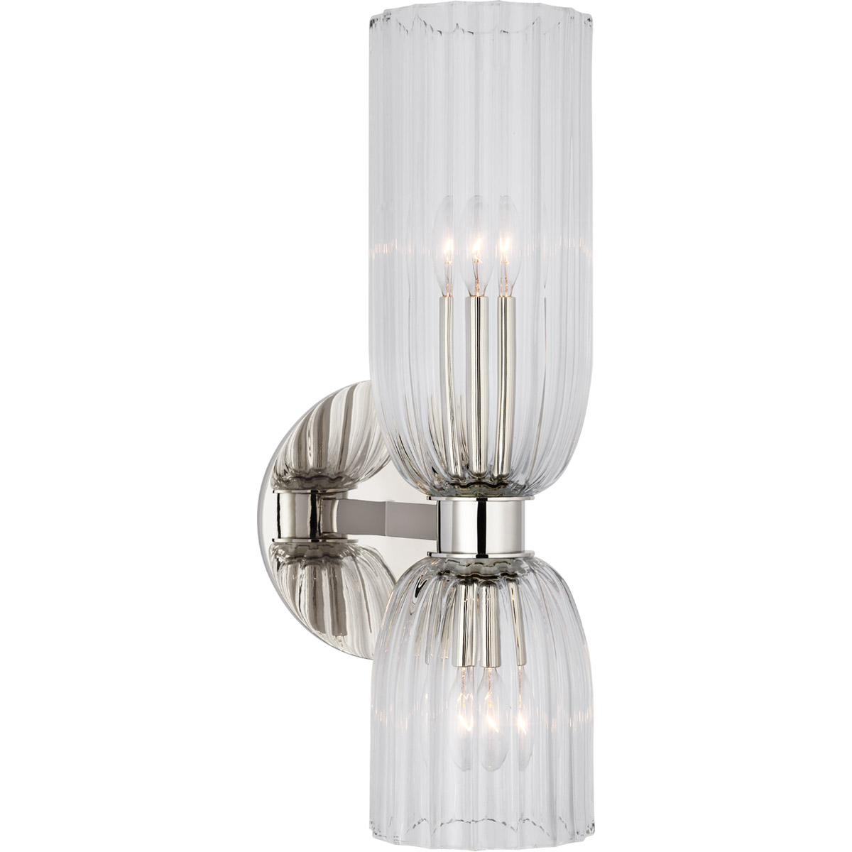 Visual Comfort Signature Collection ARN2500PN-CG AERIN Asalea LED 6 inch Polished Nickel Double Bath Sconce Wall Light