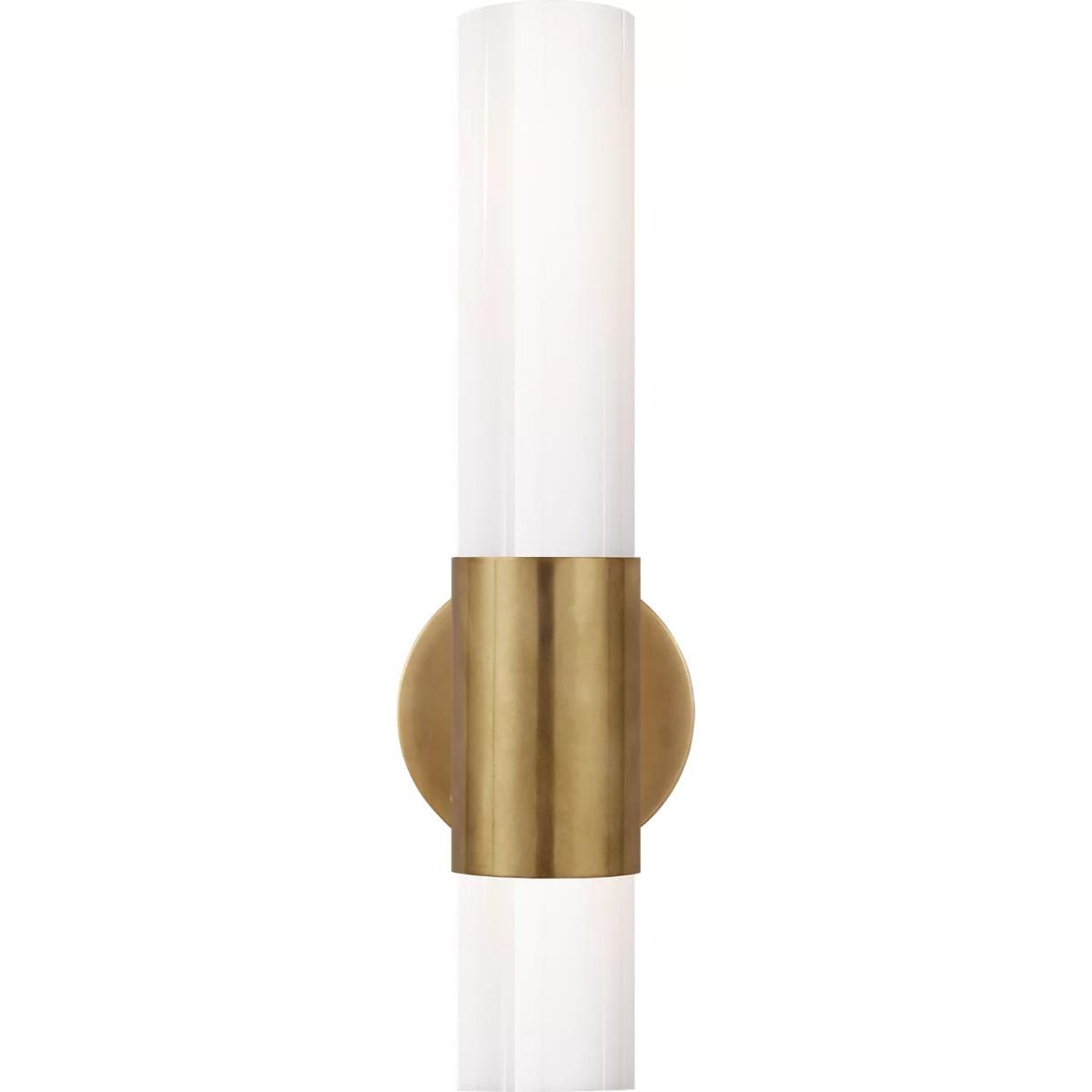 Visual Comfort Signature Collection ARN2611HAB-WG AERIN Penz 2 Light 4.5 inch Hand-Rubbed Antique Brass Cylindrical Bath Sconce Wall Light, Medium