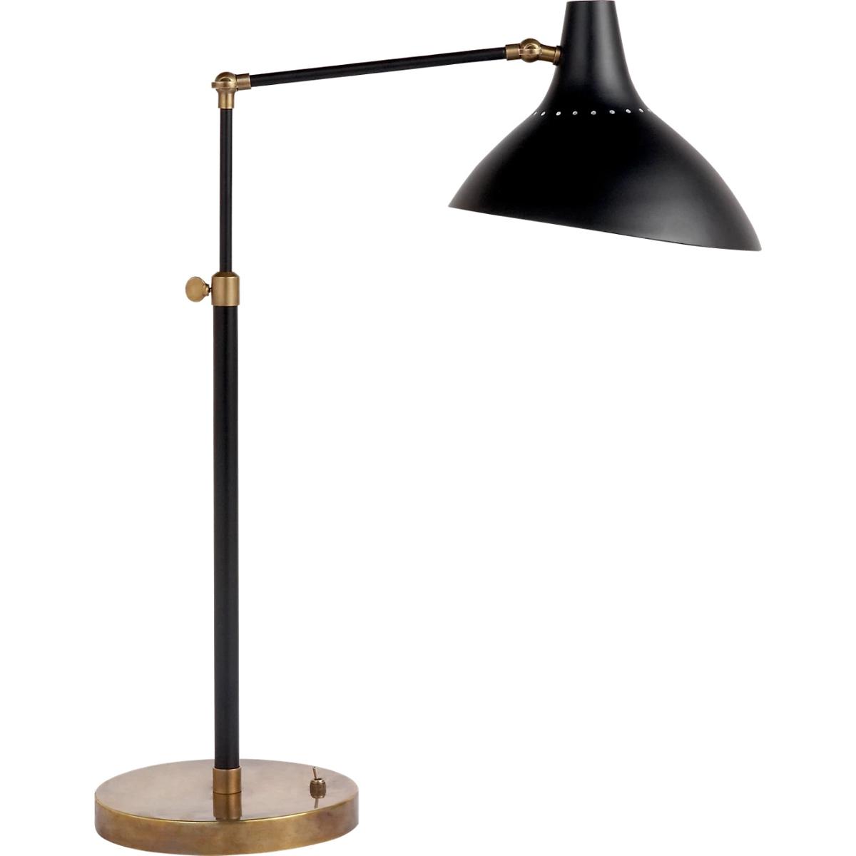 Visual Comfort Signature Collection ARN3006BLK AERIN Charlton 17 inch 60 watt Black and Brass Table Lamp Portable Light