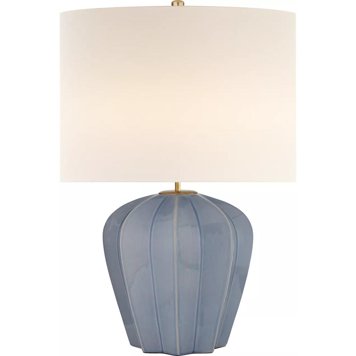 Visual Comfort Signature Collection ARN3611PBC-L AERIN Pierrepont 30 inch 75 watt Polar Blue Crackle Table Lamp Portable Light, Medium