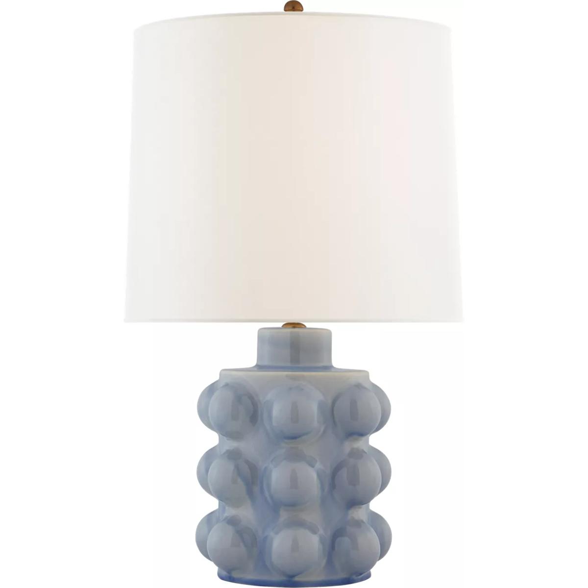 Lighting New York R-ARN3645PBC-L Visual Comfort AERIN Vedra 27 inch 100 watt Polar Blue Crackle Table Lamp Portable Light, Medium ARN3645PBC-L - Open