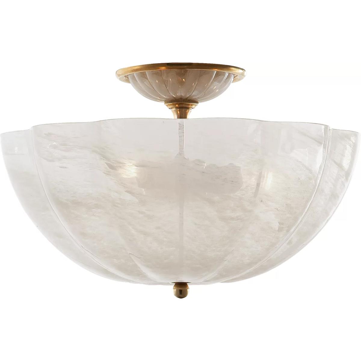 Visual Comfort Signature Collection ARN4000HAB-WG AERIN Rosehill 3 Light 16 inch Hand-Rubbed Antique Brass Semi-Flush Mount Ceiling Light