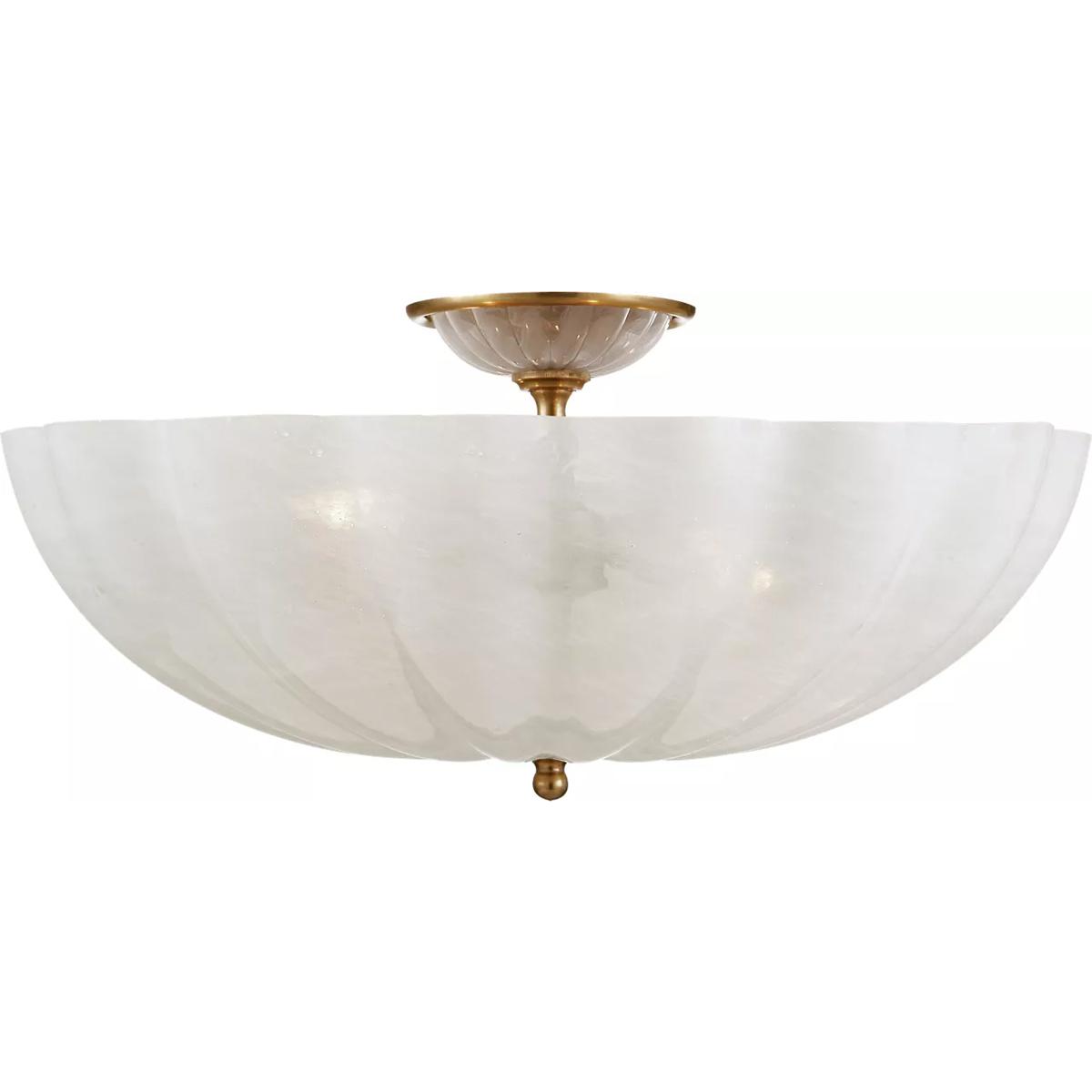Visual Comfort Signature Collection ARN4001HAB-WG AERIN Rosehill 4 Light 21 inch Hand-Rubbed Antique Brass Semi-Flush Mount Ceiling Light, Large