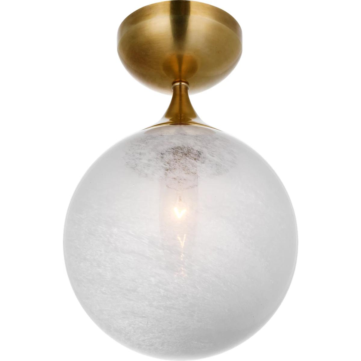 Visual Comfort Signature Collection ARN4400HAB-WG AERIN Cristol 1 Light 8 inch Hand-Rubbed Antique Brass Flush Mount Ceiling Light, Small