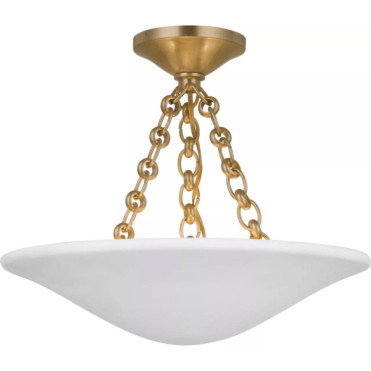 Visual Comfort Signature Collection ARN4425HAB-PW AERIN Mollino LED 16 inch Hand-Rubbed Antique Brass Semi-Flush Mount Ceiling Light