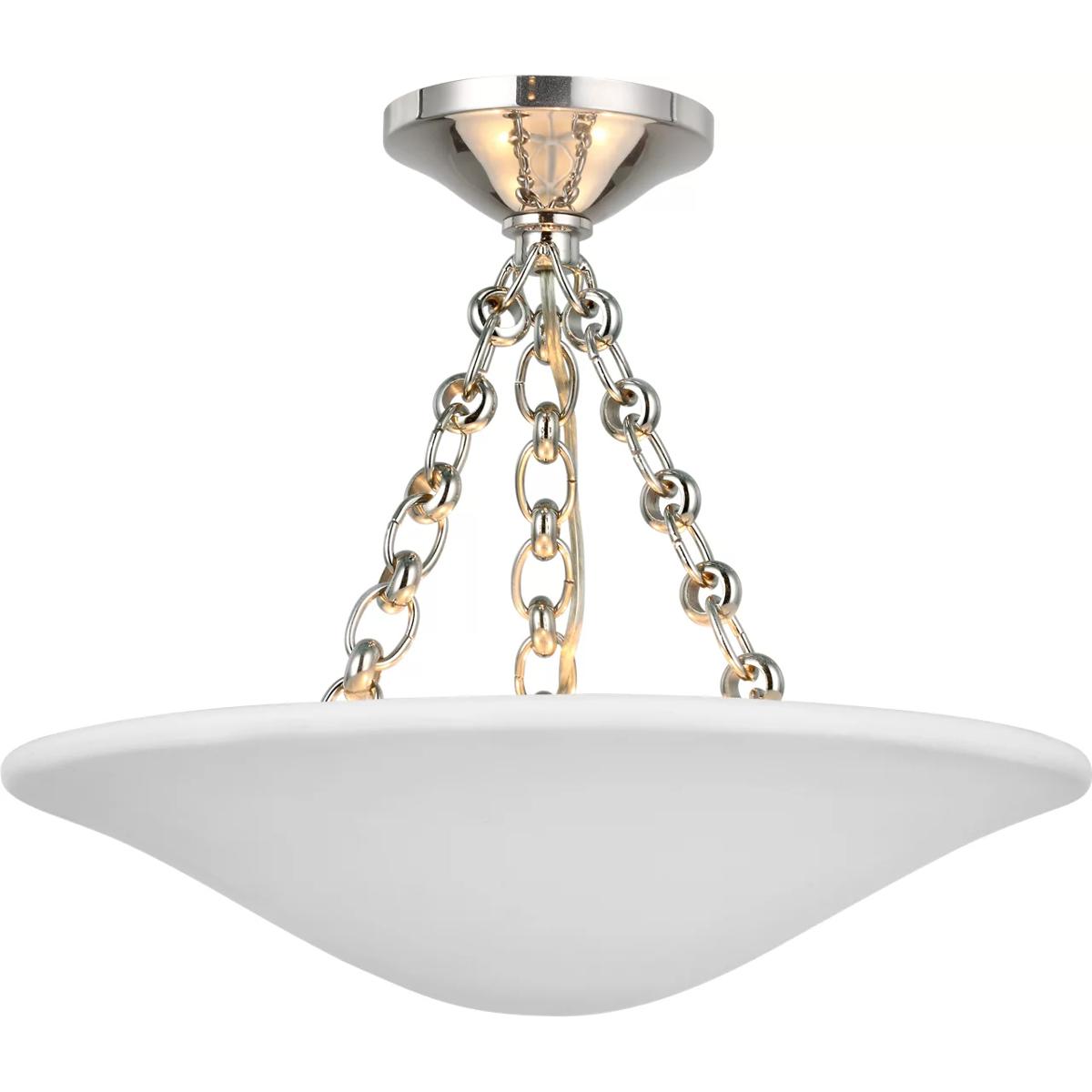 Visual Comfort Signature Collection ARN4425PN-PW AERIN Mollino LED 16 inch Polished Nickel Semi-Flush Mount Ceiling Light