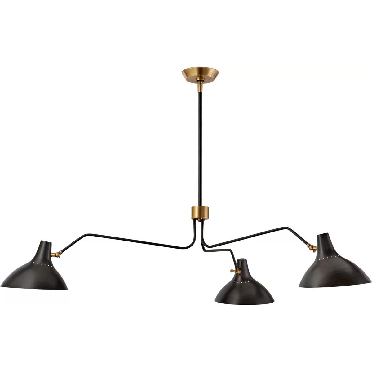 Visual Comfort Signature Collection ARN5006BLK AERIN Charlton 3 Light 55.25 inch Black Triple Arm Chandelier Ceiling Light, Large