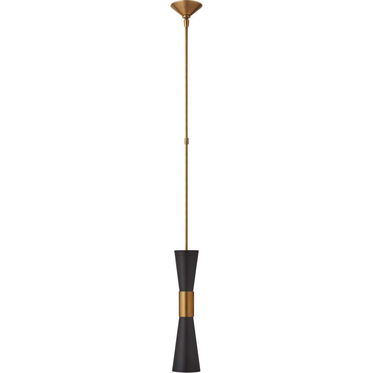 Lighting New York R-ARN5032HAB/BLK Visual Comfort Signature Collection AERIN Clarkson 2 Light 4.75 inch Hand-Rubbed Antique Brass Narrow Pendant Ceili