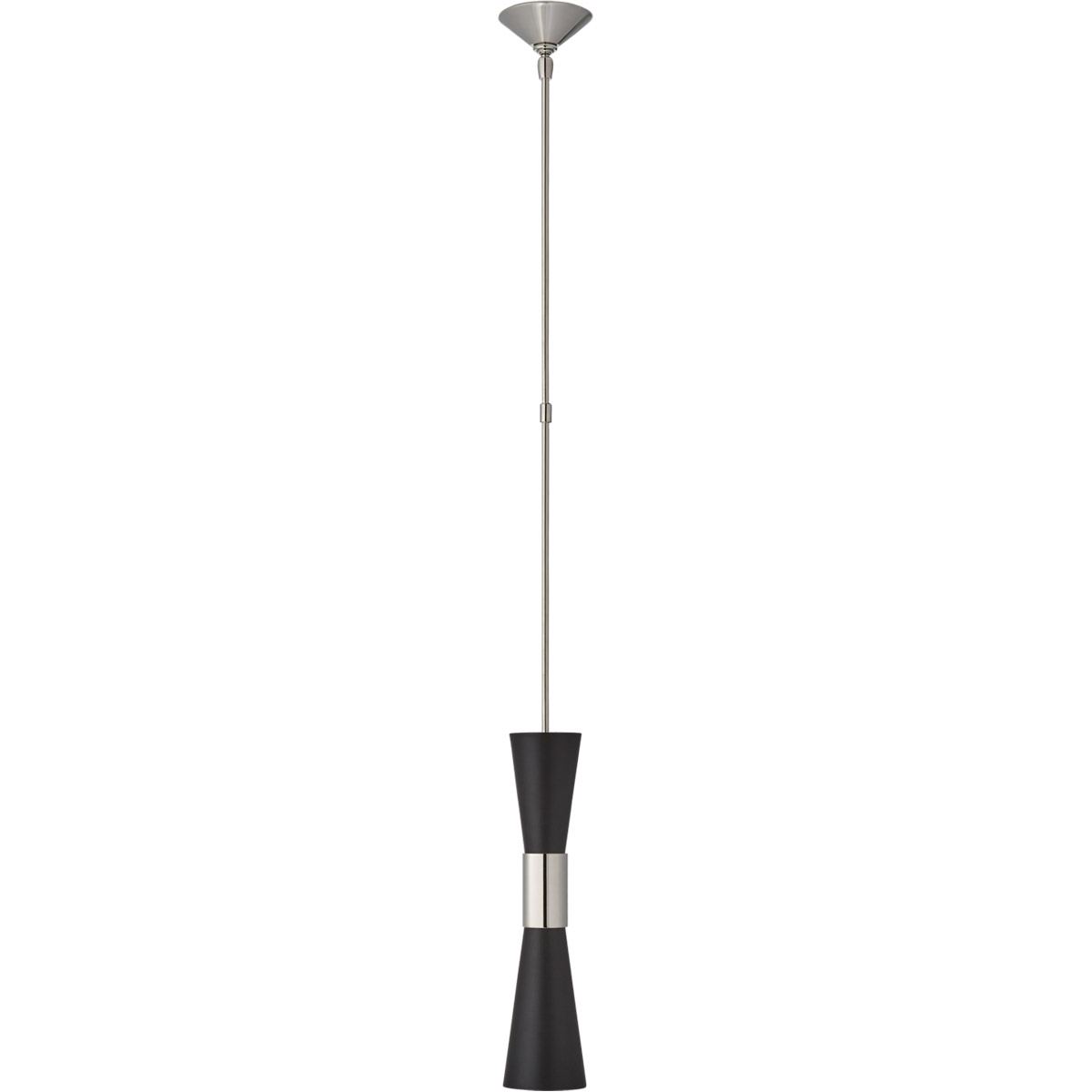 Visual Comfort Signature Collection ARN5032PN/BLK AERIN Clarkson 2 Light 4.75 inch Polished Nickel Narrow Pendant Ceiling Light in Black, Polished Nic