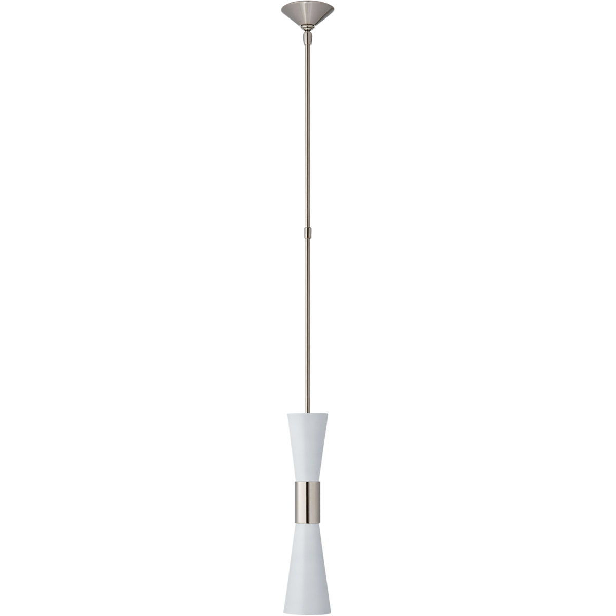 Visual Comfort Signature Collection ARN5032PN/WHT AERIN Clarkson 2 Light 4.75 inch Polished Nickel Narrow Pendant Ceiling Light in White, Polished Nic