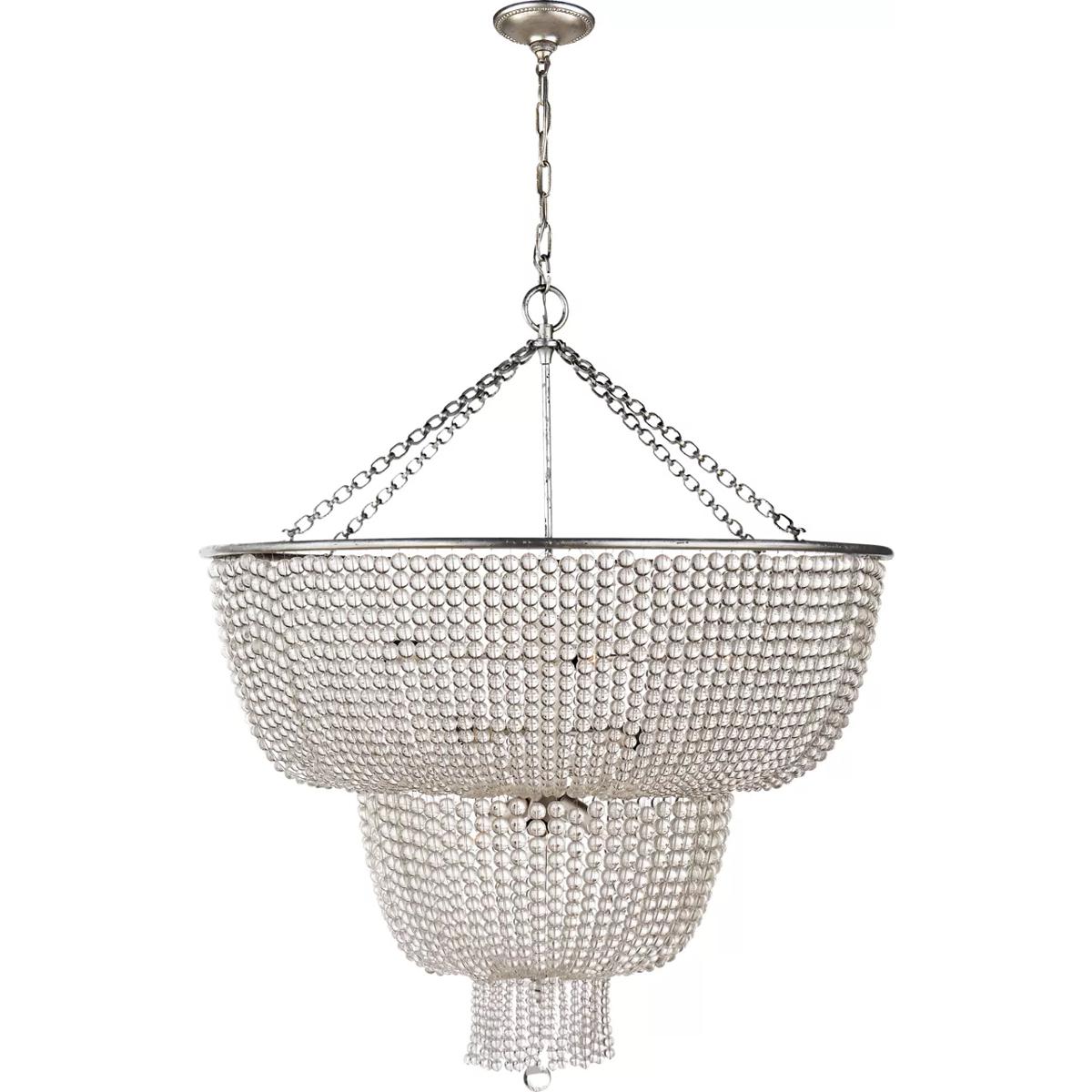 Visual Comfort Signature Collection ARN5104BSL-CG AERIN Jacqueline 12 Light 32.25 inch Burnished Silver Leaf Two-Tier Chandelier Ceiling Light in Clea