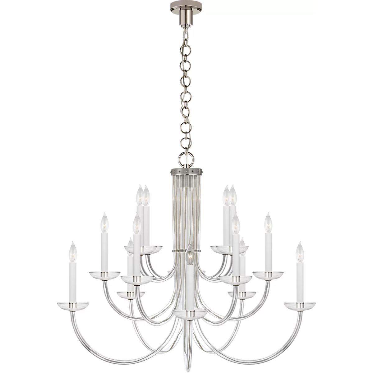 Visual Comfort Signature Collection ARN5116PN-CG AERIN Wharton 15 Light 37.75 inch Polished Nickel Chandelier Ceiling Light