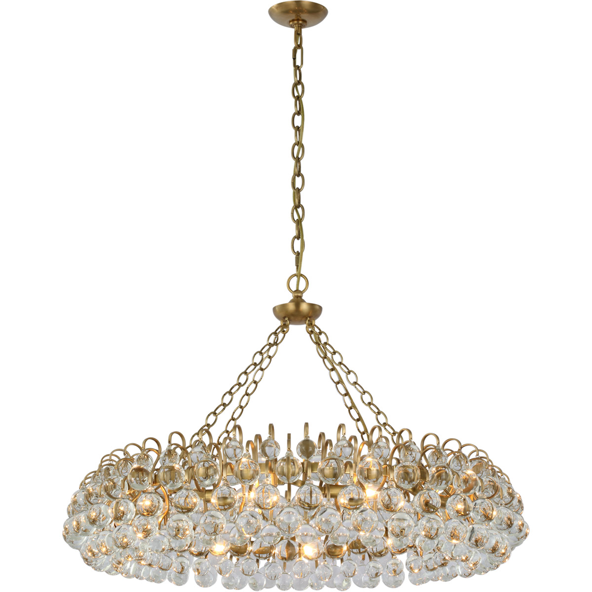 Visual Comfort Signature Collection ARN5118HAB-CG AERIN Bellvale LED 36.5 inch Hand-Rubbed Antique Brass Ring Chandelier Ceiling Light, Large