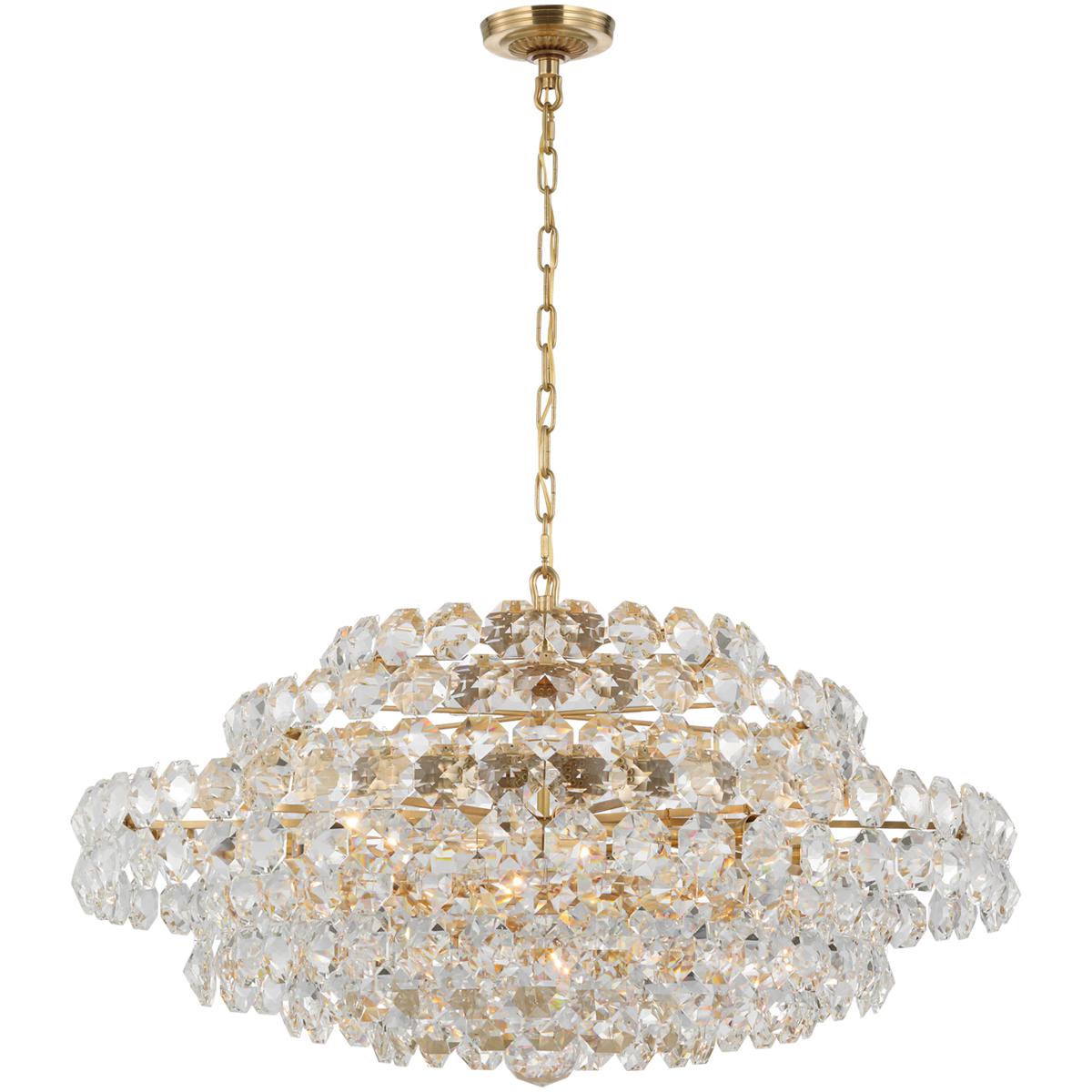 Visual Comfort Signature Collection ARN5120HAB-CG AERIN Sanger 18 Light 36.75 inch Hand-Rubbed Antique Brass Chandelier Ceiling Light, Large