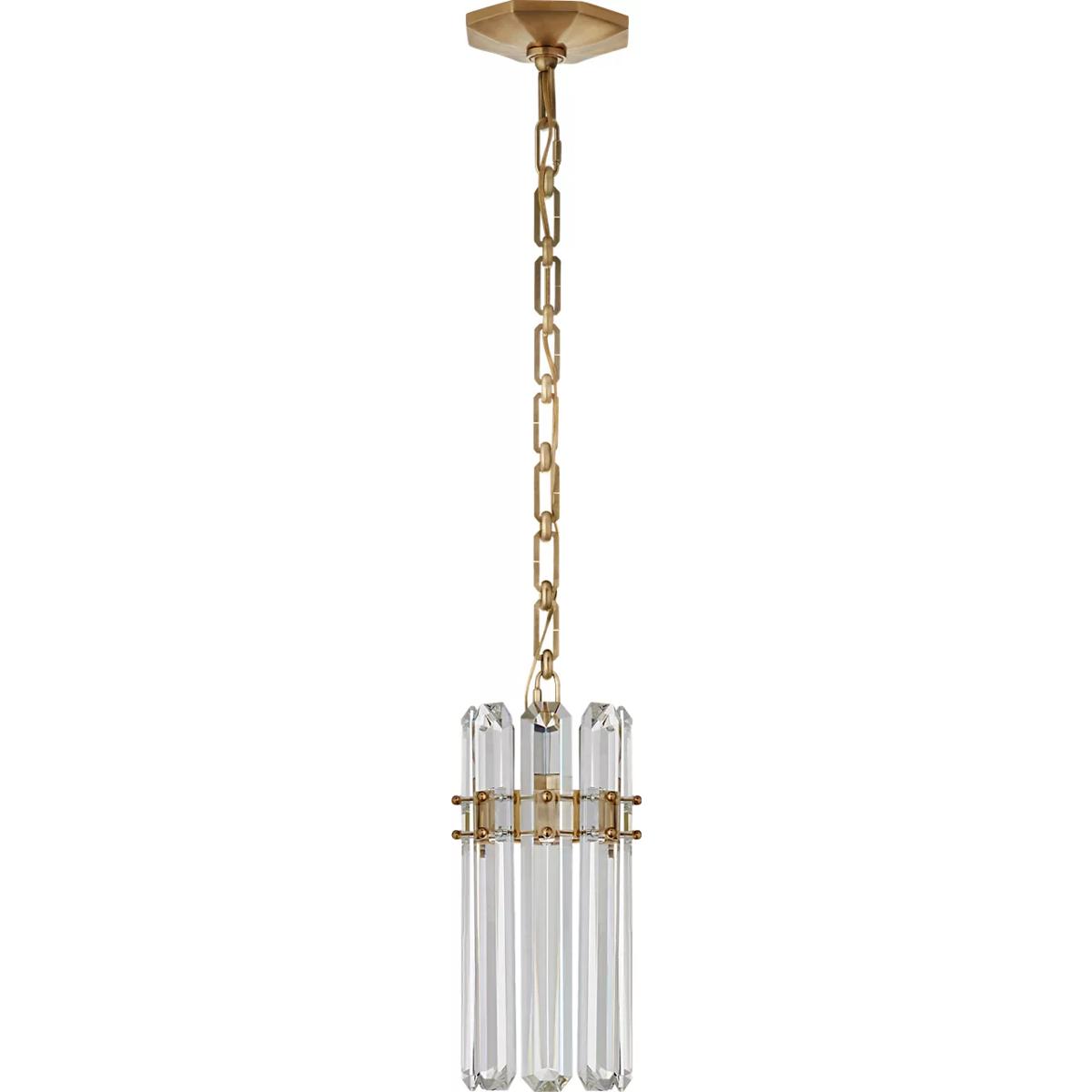 Visual Comfort Signature Collection ARN5123HAB-CG AERIN Bonnington 1 Light 7.25 inch Hand-Rubbed Antique Brass Pendant Ceiling Light in Crystal, Small