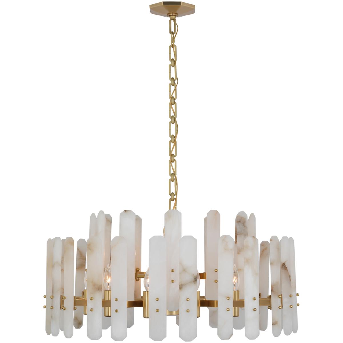 Visual Comfort Signature Collection ARN5125HAB-ALB AERIN Bonnington 18 Light 32 inch Hand-Rubbed Antique Brass Chandelier Ceiling Light in Alabaster,