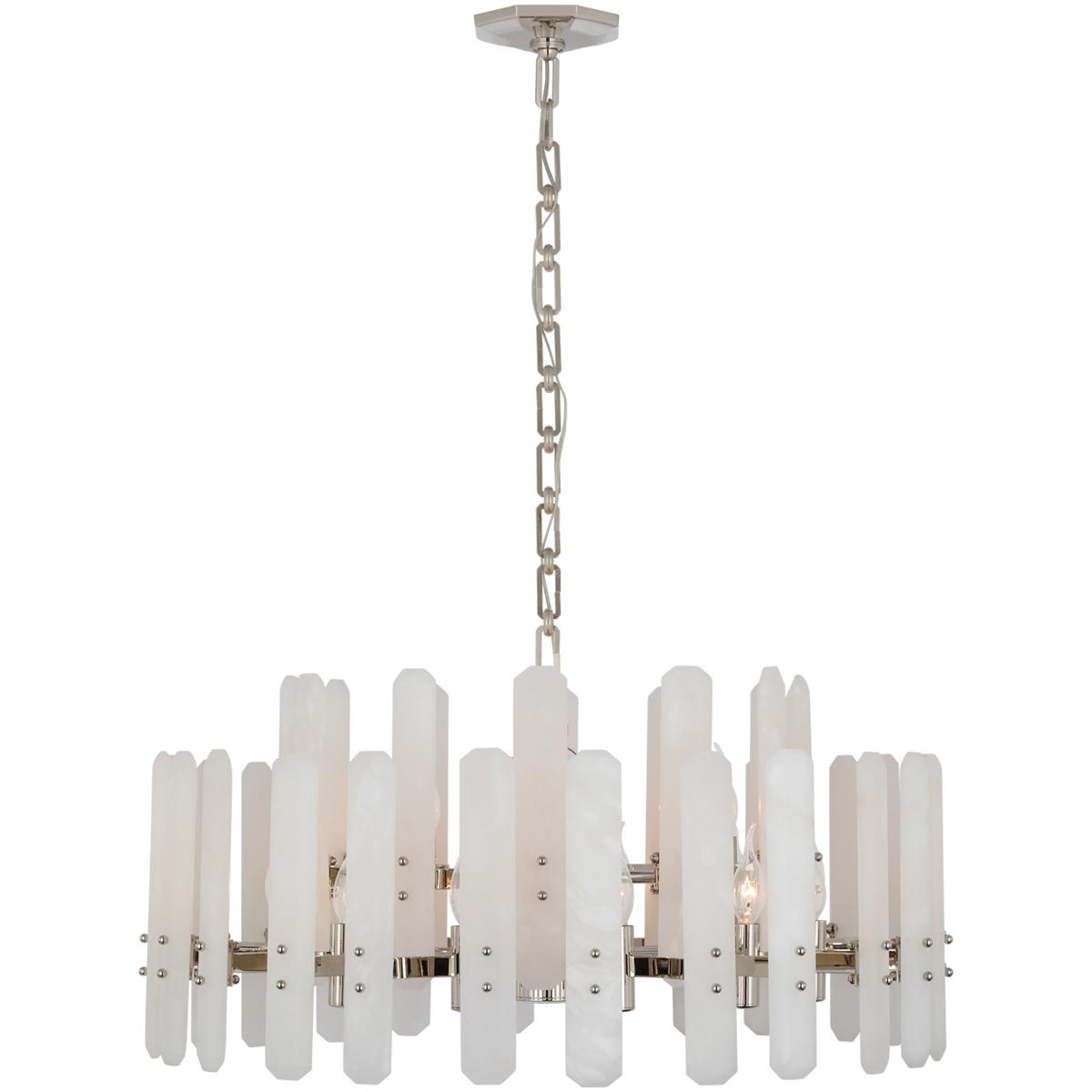 Visual Comfort Signature Collection ARN5125PN-ALB AERIN Bonnington 18 Light 32 inch Polished Nickel Chandelier Ceiling Light in Alabaster, Large