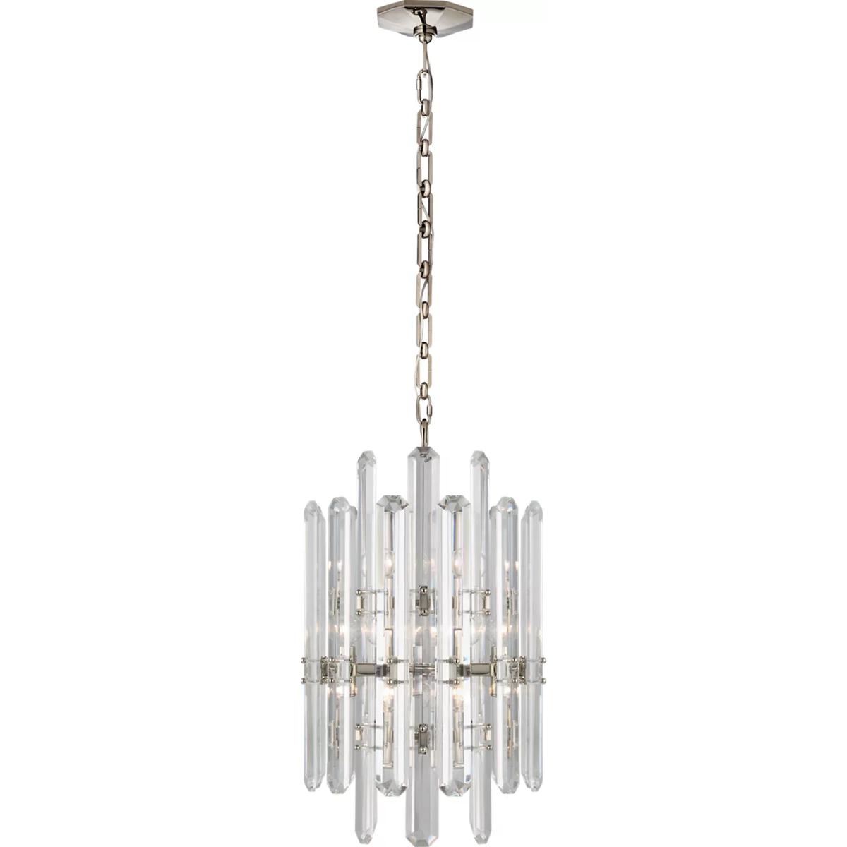Visual Comfort Signature Collection ARN5128PN AERIN Bonnington 12 Light 16 inch Polished Nickel Chandelier Ceiling Light in Crystal