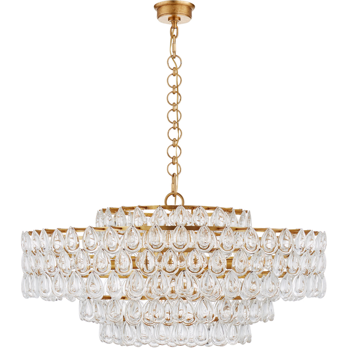 Visual Comfort Signature Collection ARN5174G-CG AERIN Liscia 12 Light 36 inch Gild Chandelier Ceiling Light, Large