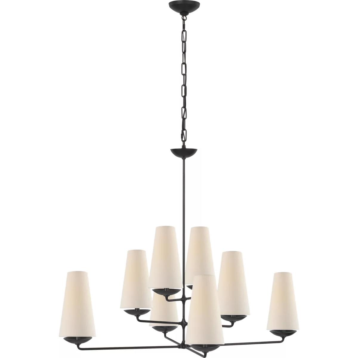 Visual Comfort Signature Collection ARN5205AI-L AERIN Fontaine 8 Light 39 inch Aged Iron Offset Chandelier Ceiling Light, Large