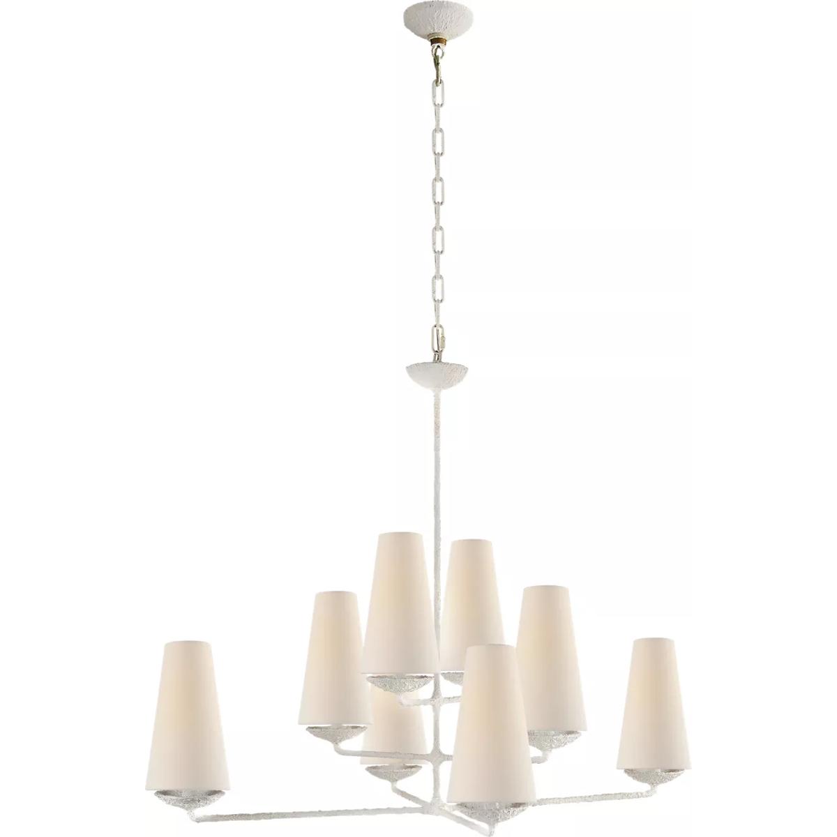 Visual Comfort Signature Collection ARN5205PL-L AERIN Fontaine 8 Light 39 inch Plaster White Offset Chandelier Ceiling Light, Large