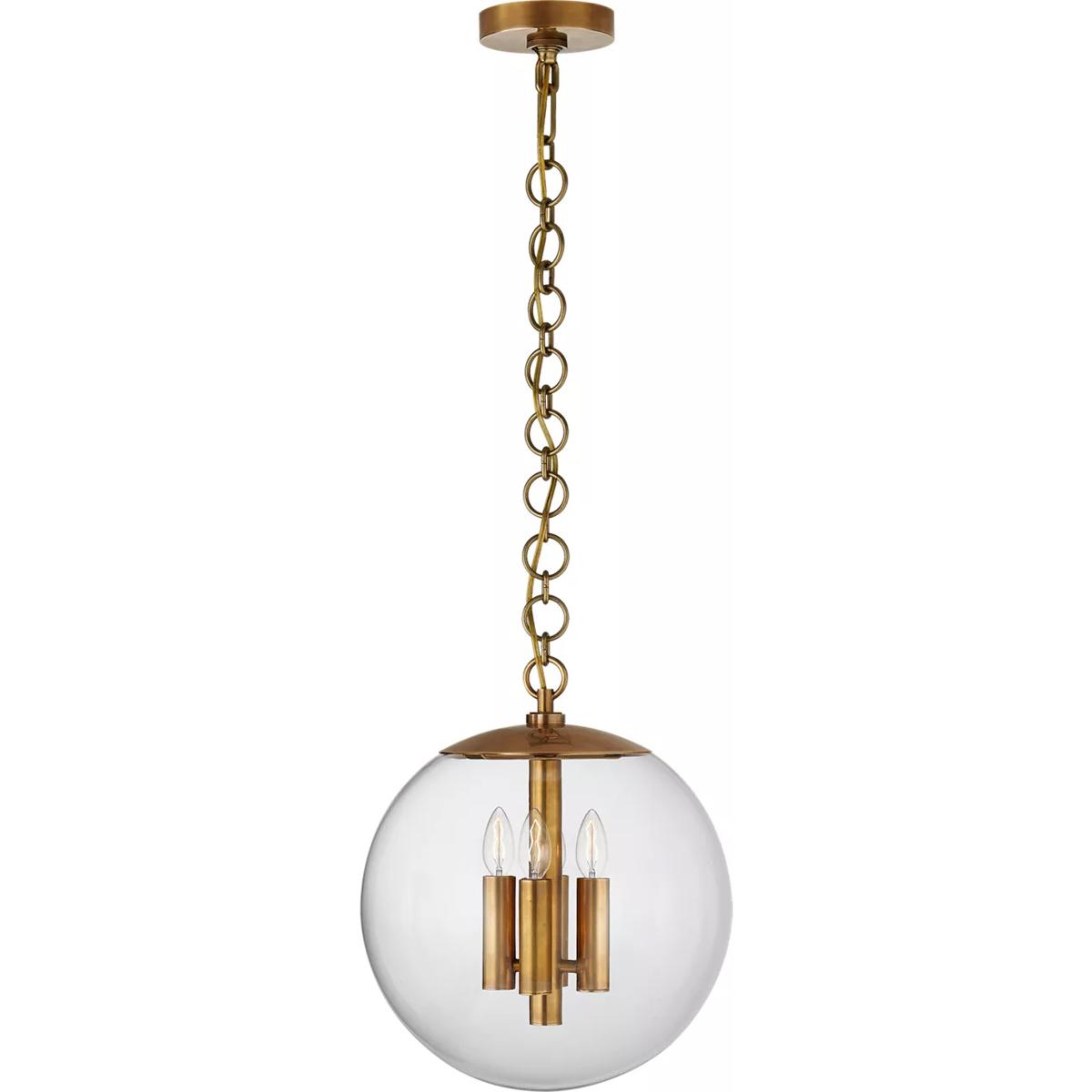 Visual Comfort Signature Collection ARN5255HAB-CG AERIN Turenne 4 Light 14 inch Hand-Rubbed Antique Brass Globe Pendant Ceiling Light, Medium