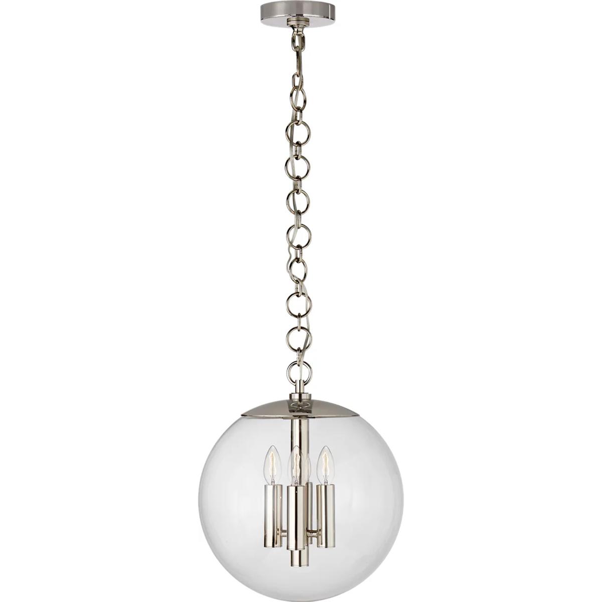 Visual Comfort Signature Collection ARN5255PN-CG AERIN Turenne 4 Light 14 inch Polished Nickel Globe Pendant Ceiling Light, Medium