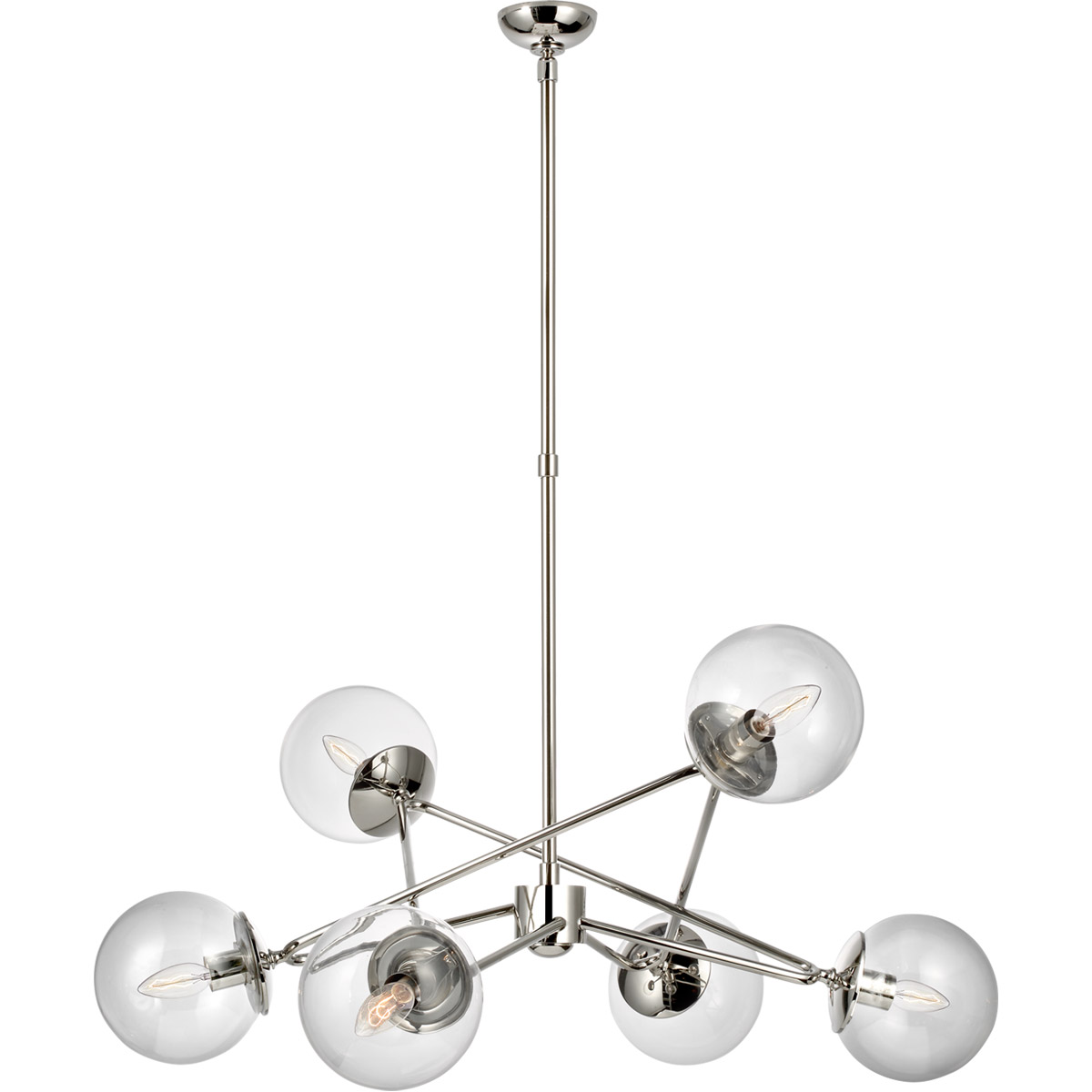 Visual Comfort Signature Collection ARN5262PN-CG AERIN Turenne 6 Light 33.5 inch Polished Nickel Dynamic Chandelier Ceiling Light, Large