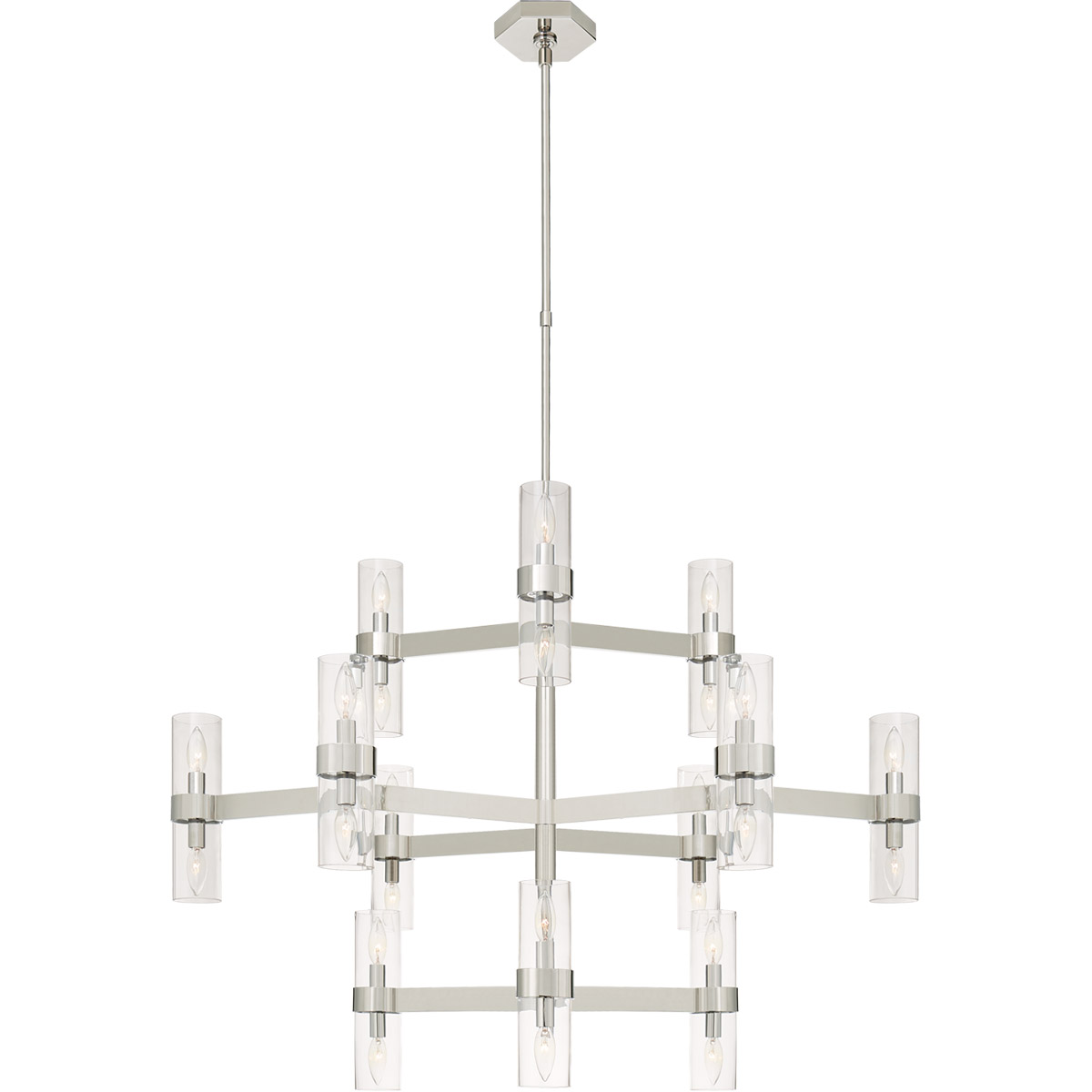 Visual Comfort Signature Collection ARN5272PN-CG AERIN Margita 24 Light 44.5 inch Polished Nickel Chandelier Ceiling Light in Clear Glass, Medium