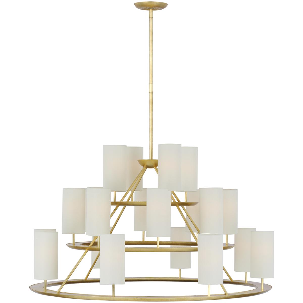 Visual Comfort Signature Collection ARN5285G-L AERIN Trevi LED 43.5 inch Gild 3-Tier Chandelier Ceiling Light in Linen, XL