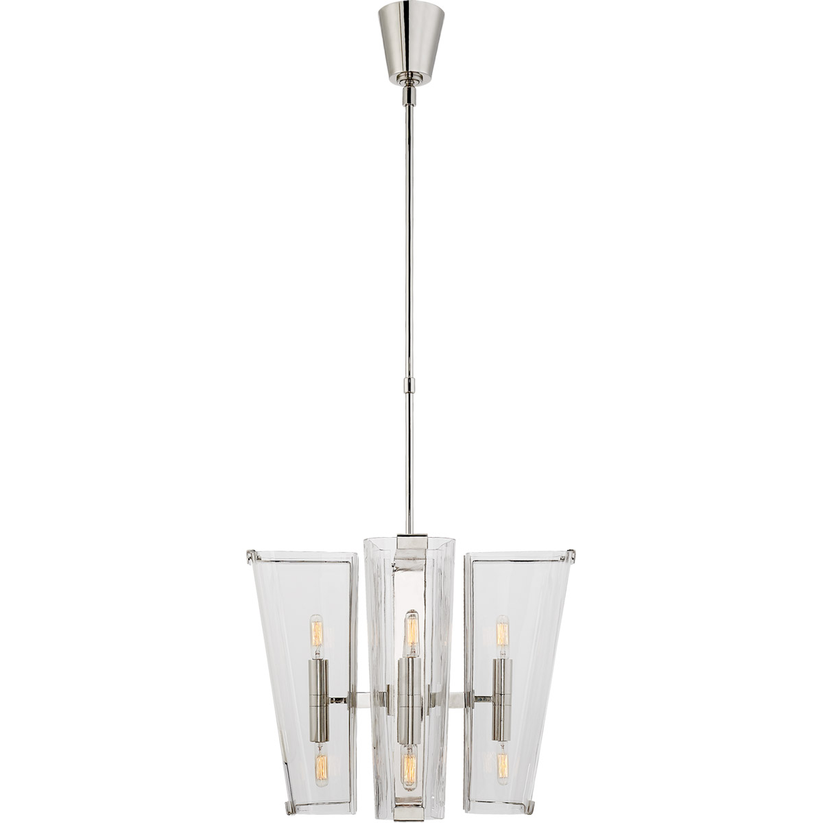Visual Comfort Signature Collection ARN5308PN-CG AERIN Alpine 8 Light 20.25 inch Polished Nickel Chandelier Ceiling Light in Clear Glass, Small