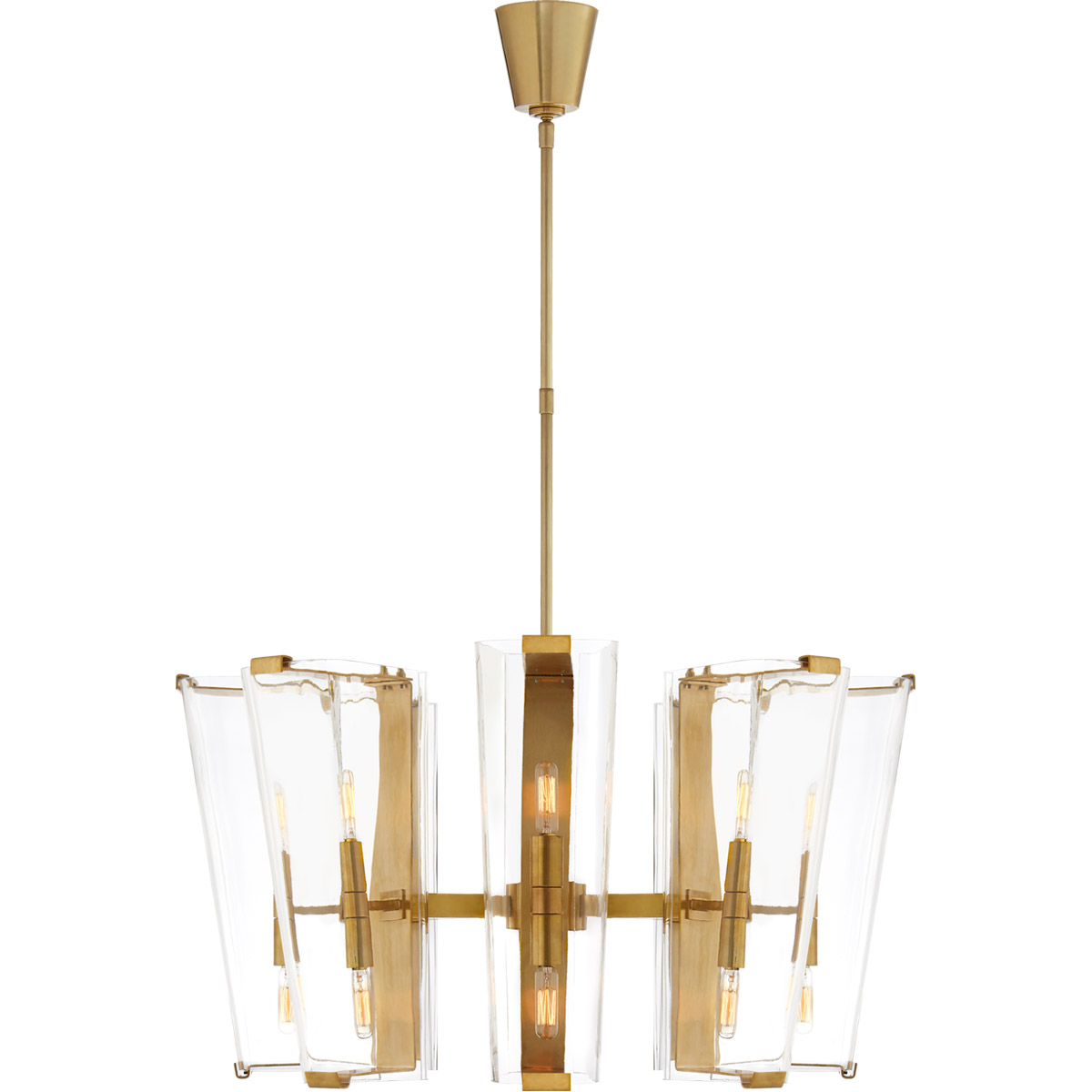 Visual Comfort Signature Collection ARN5310HAB-CG AERIN Alpine 16 Light 30.25 inch Hand-Rubbed Antique Brass Chandelier Ceiling Light in Clear Glass,
