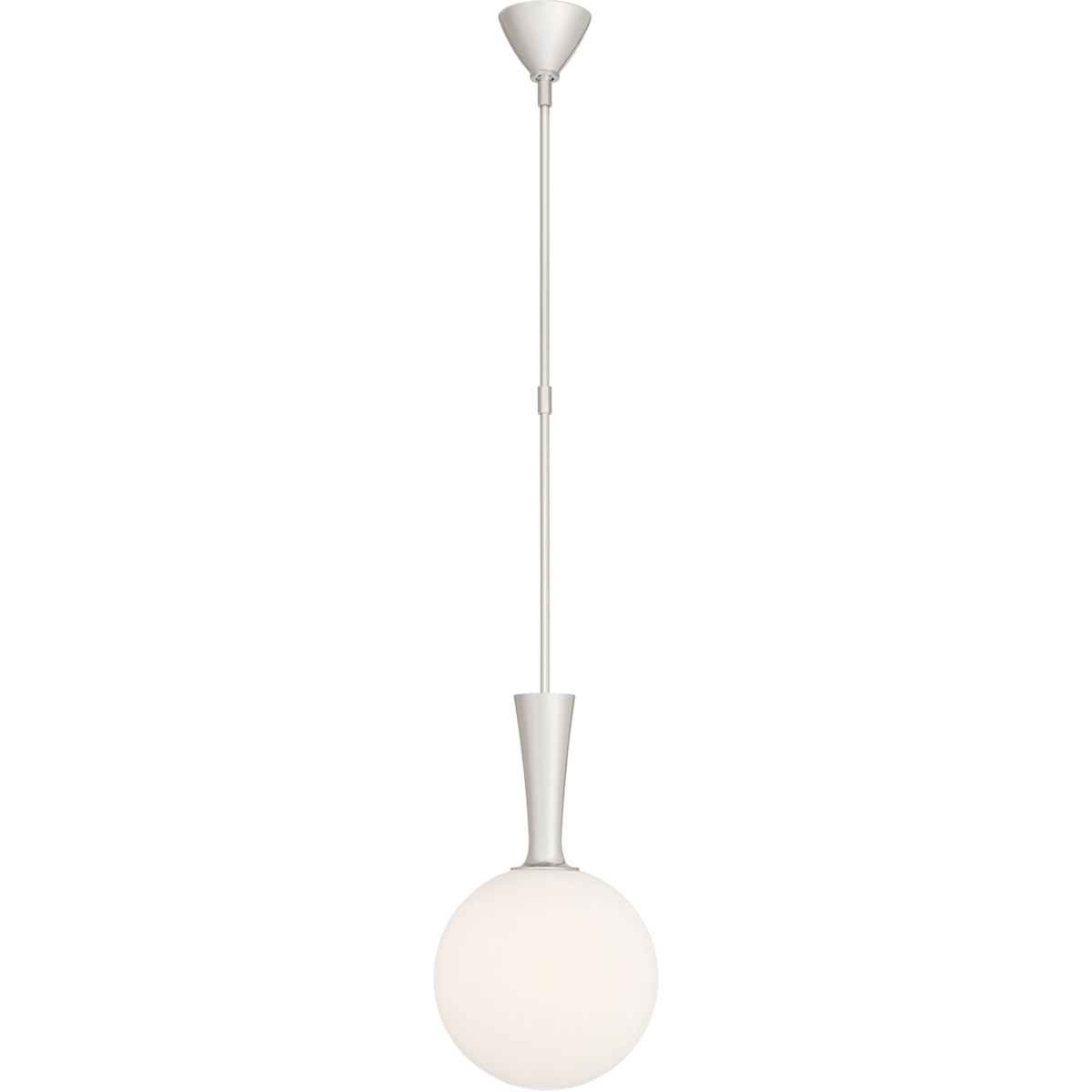Visual Comfort Signature Collection ARN5360PN-WG AERIN Sesia 1 Light 12 inch Polished Nickel Pendant Ceiling Light, Small