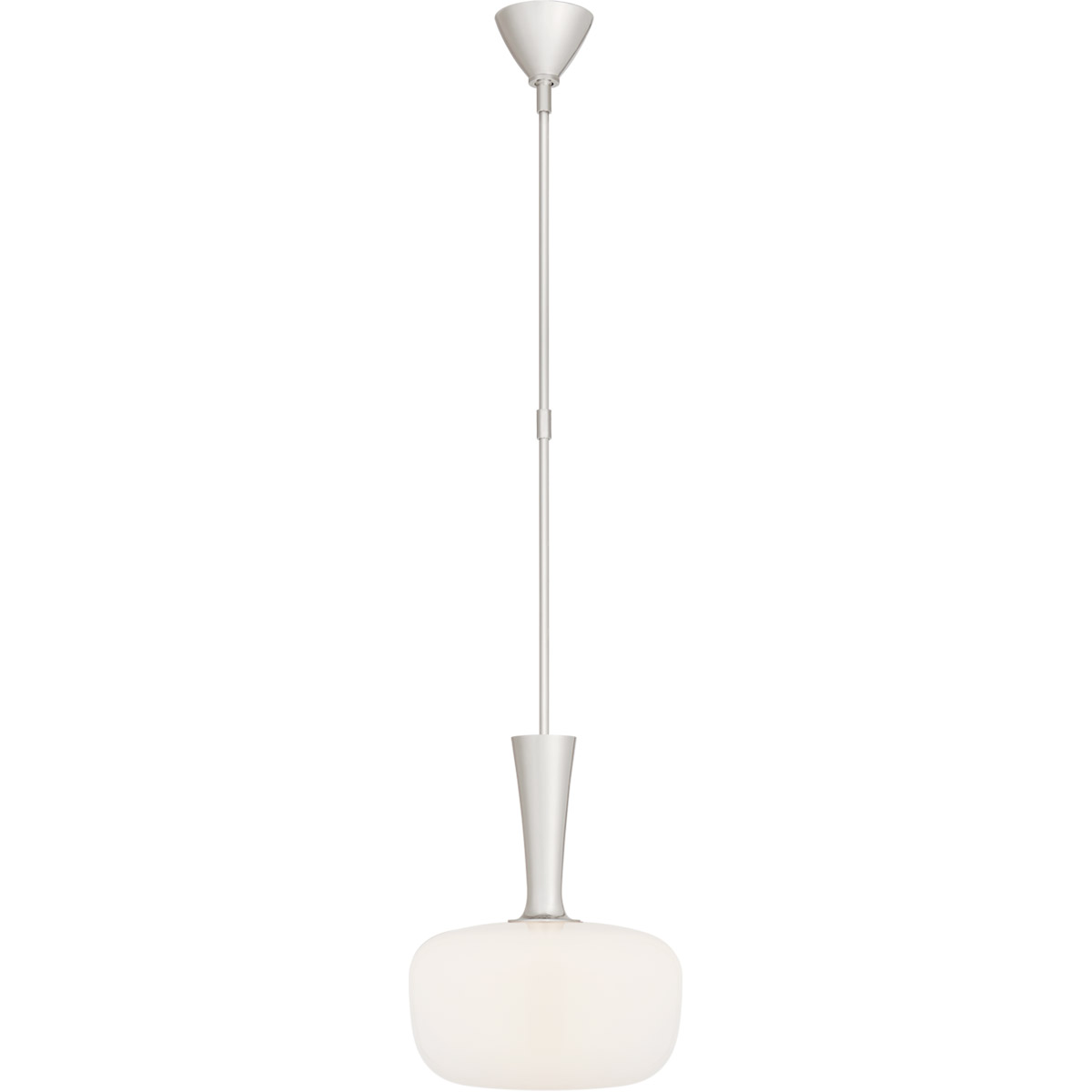 Visual Comfort Signature Collection ARN5361PN-WG AERIN Sesia 1 Light 13.5 inch Polished Nickel Pendant Ceiling Light, Small