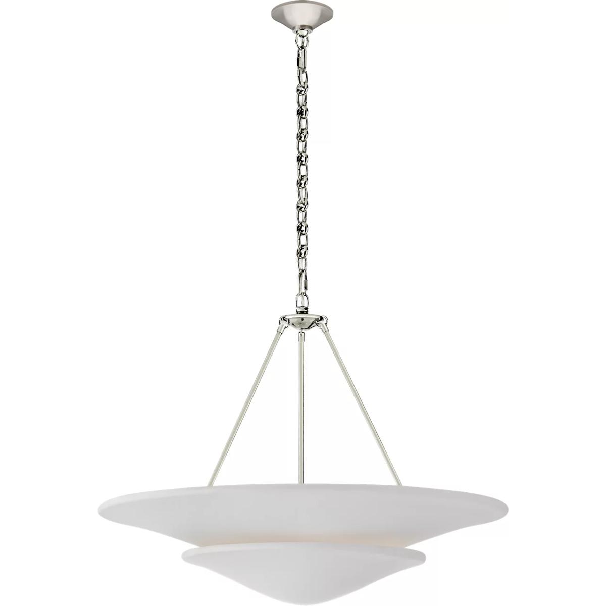 Visual Comfort Signature Collection ARN5427PN-PW AERIN Mollino 6 Light 32 inch Polished Nickel Tiered Chandelier Ceiling Light, Large