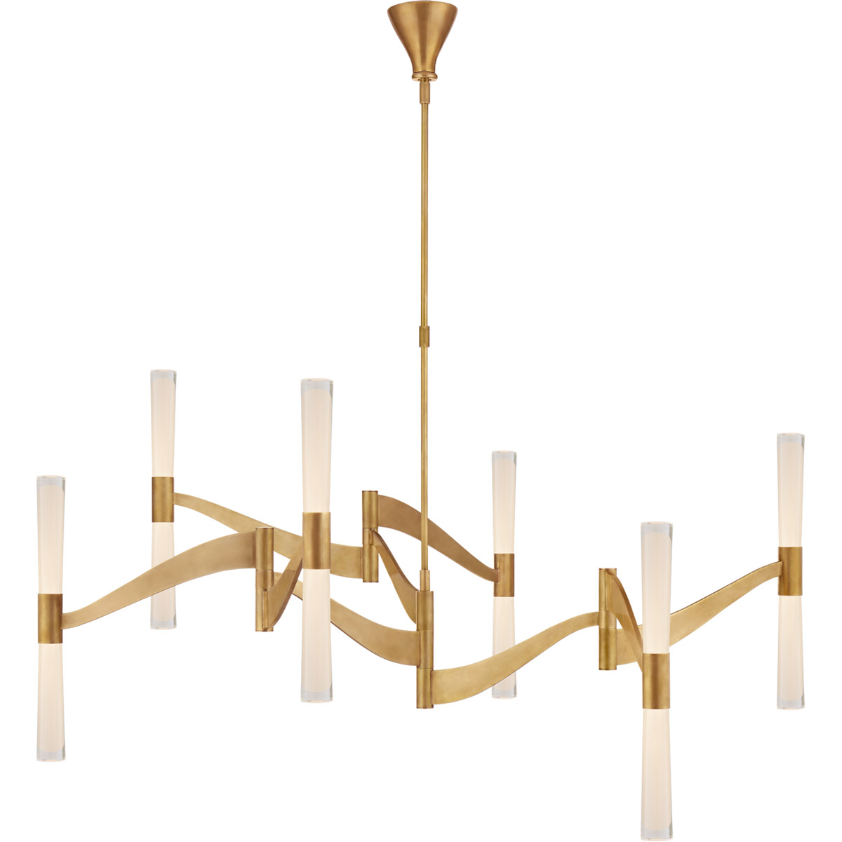 Visual Comfort Signature Collection ARN5472HAB-CG AERIN Brenta LED 54.5 inch Hand-Rubbed Antique Brass Chandelier Ceiling Light, Grande