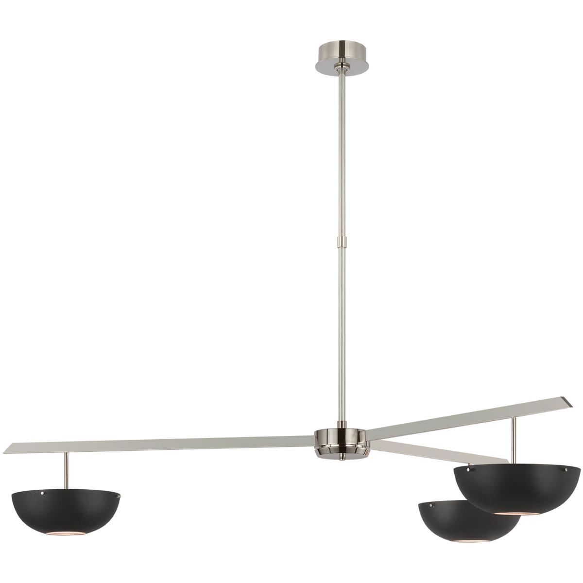Visual Comfort Signature Collection ARN5520PN-BLK AERIN Valencia LED 54 inch Polished Nickel Chandelier Ceiling Light in Black, Extra Large