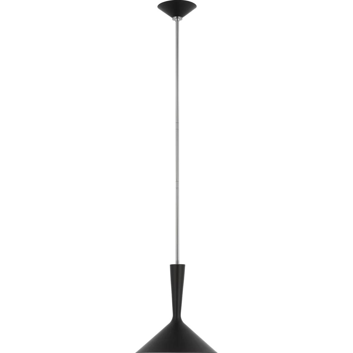 Lighting New York R-ARN5540BLK/PN Visual Comfort Signature Collection AERIN Rosetta LED 12 inch Matte Black and Polished Nickel Pendant Ceiling Light,