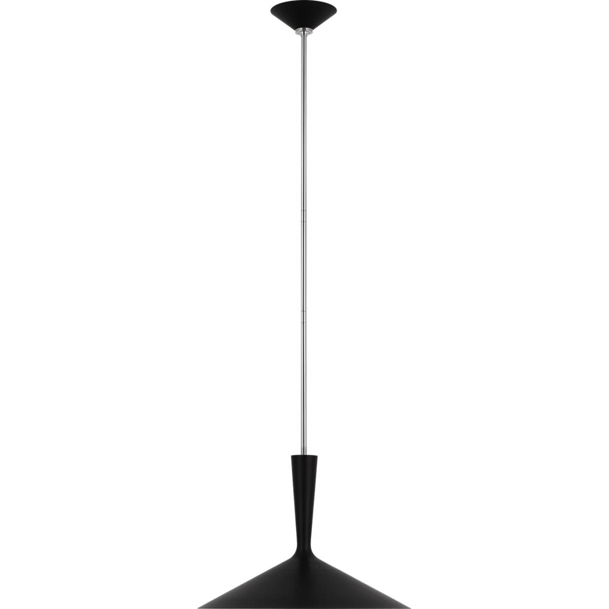 Visual Comfort Signature Collection ARN5541BLK/PN AERIN Rosetta LED 18 inch Matte Black and Polished Nickel Pendant Ceiling Light, Large