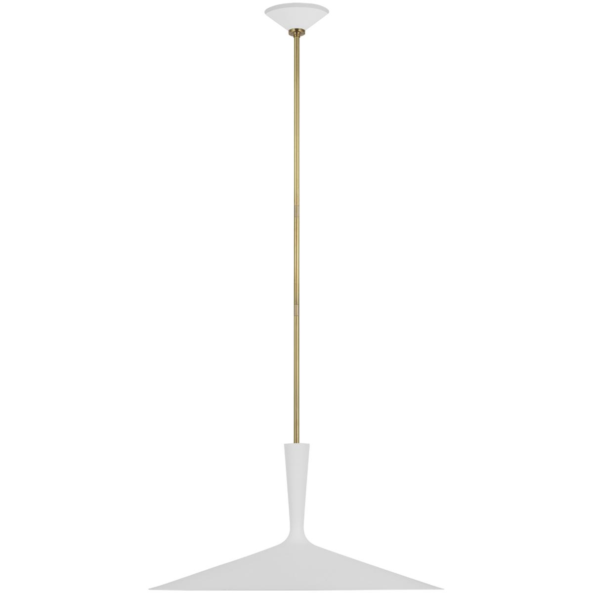 Visual Comfort Signature Collection ARN5542WHT/HAB AERIN Rosetta LED 26 inch Matte White and Hand-Rubbed Antique Brass Pendant Ceiling Light, XL