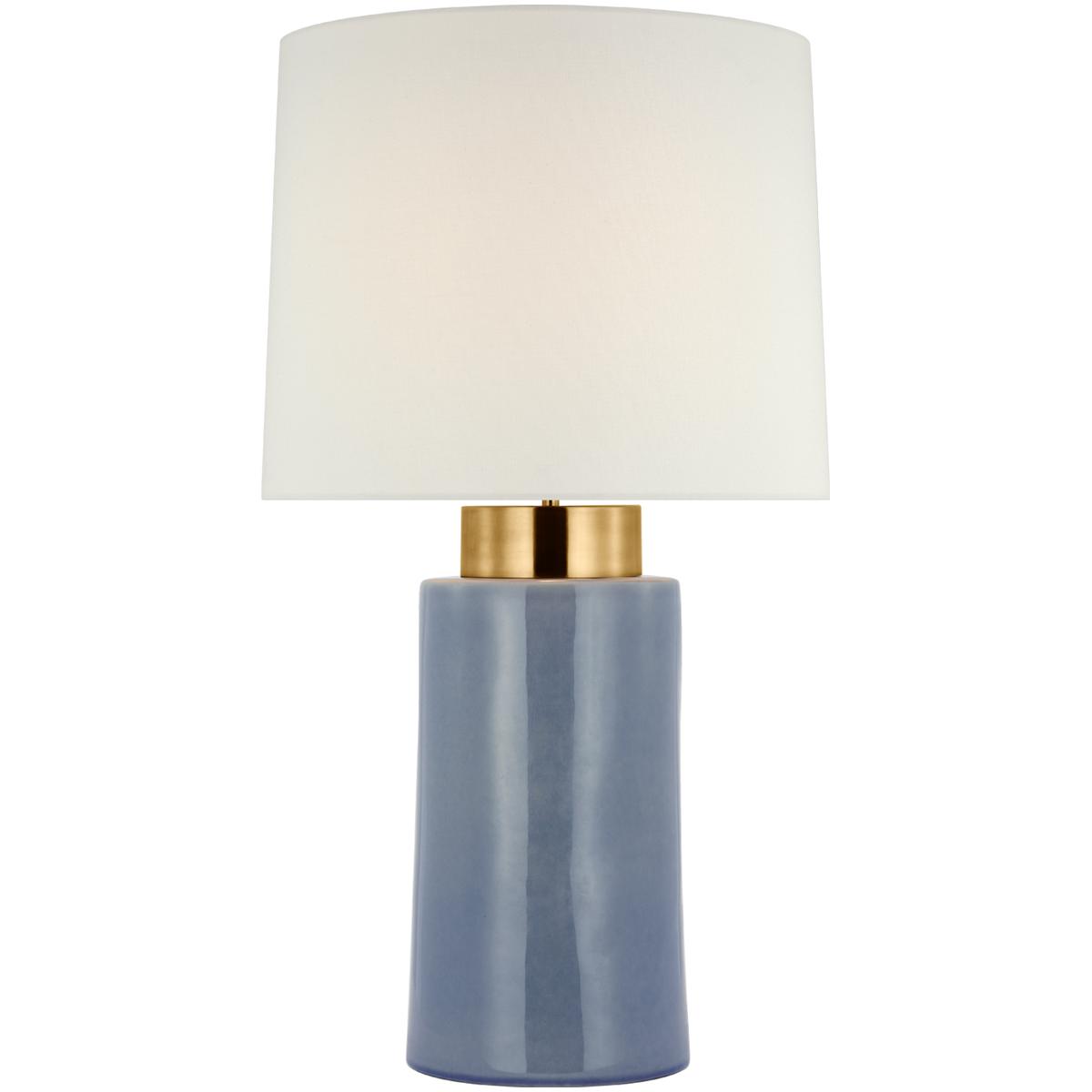 Visual Comfort Signature Collection BBL3638PBC/SB-L Barbara Barry Xian 29.5 inch 15 watt Polar Blue Crackle and Soft Brass Table Lamp Portable Light