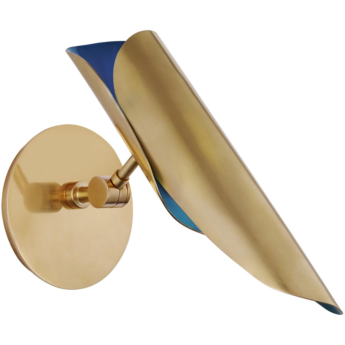 Visual Comfort Signature Collection CD2002SB/RB Champalimaud Flore LED 5.25 inch Soft Brass and Riviera Blue Single Wall Light