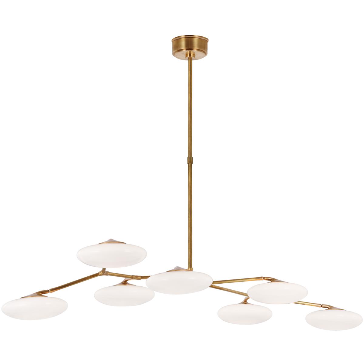 Visual Comfort Signature Collection CD5015SB-WG Champalimaud Brindille LED 61.25 inch Soft Brass Linear Chandelier Ceiling Light, XL