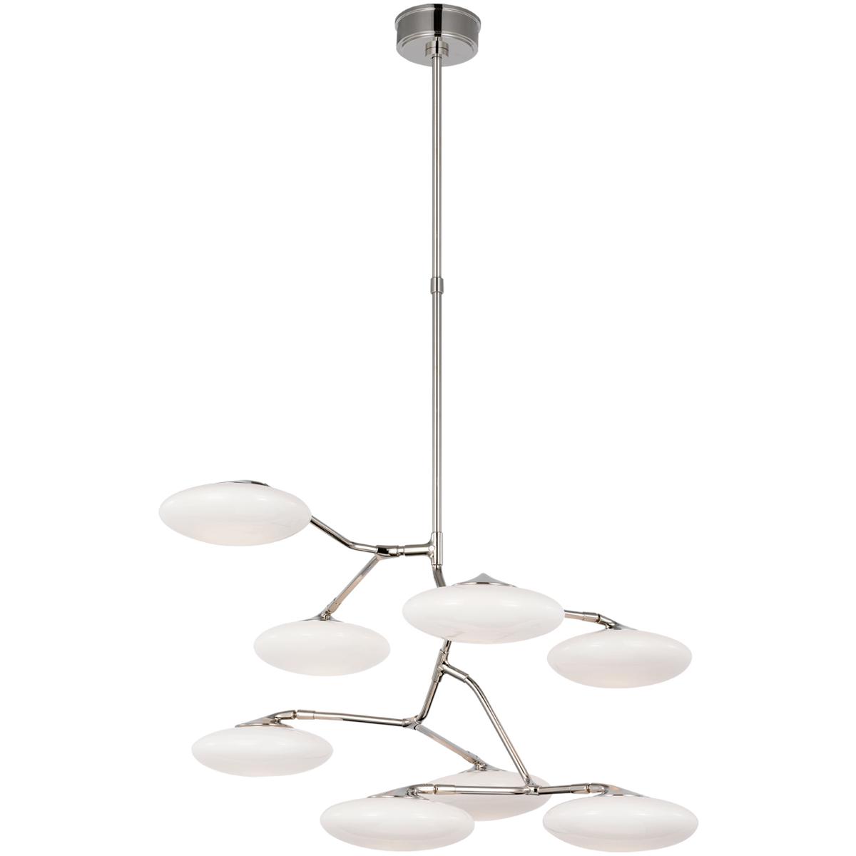 Visual Comfort Signature Collection CD5020PN-WG Champalimaud Brindille LED 38.75 inch Polished Nickel Entry Chandelier Ceiling Light, XL