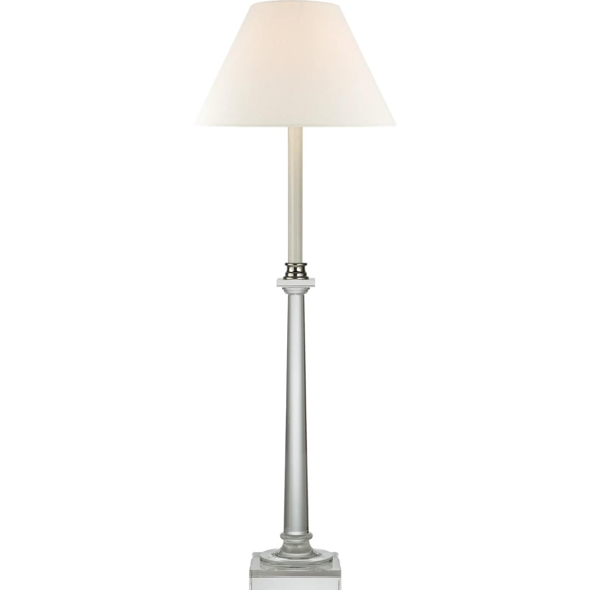 Visual Comfort Signature Collection CHA8461CG-L Chapman & Myers Swedish Column 34 inch 60 watt Crystal Buffet Lamp Portable Light in Linen
