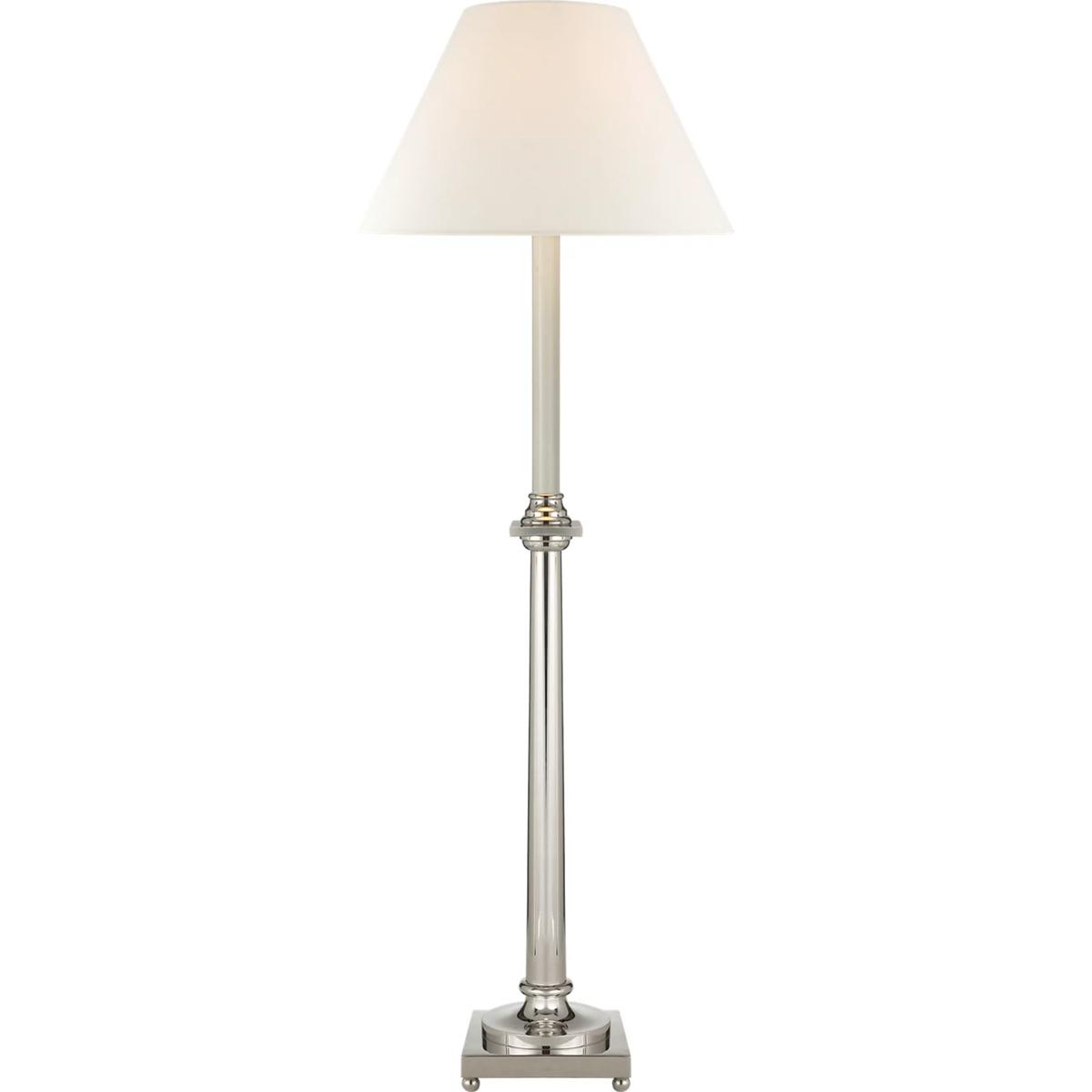 Visual Comfort Signature Collection CHA8461PN-L Chapman & Myers Swedish Column 34 inch 60 watt Polished Nickel Buffet Lamp Portable Light in Linen
