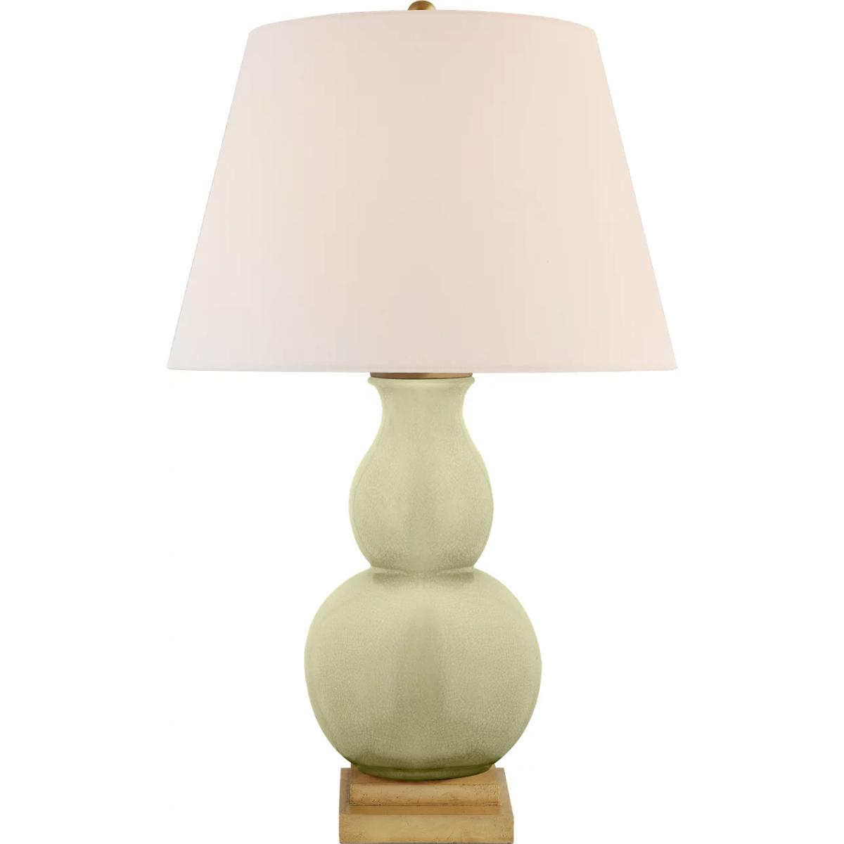 Visual Comfort Signature Collection CHA8613CC-L Chapman & Myers Gourd Form 26 inch 100 watt Celadon Crackle Table Lamp Portable Light in Linen, Small