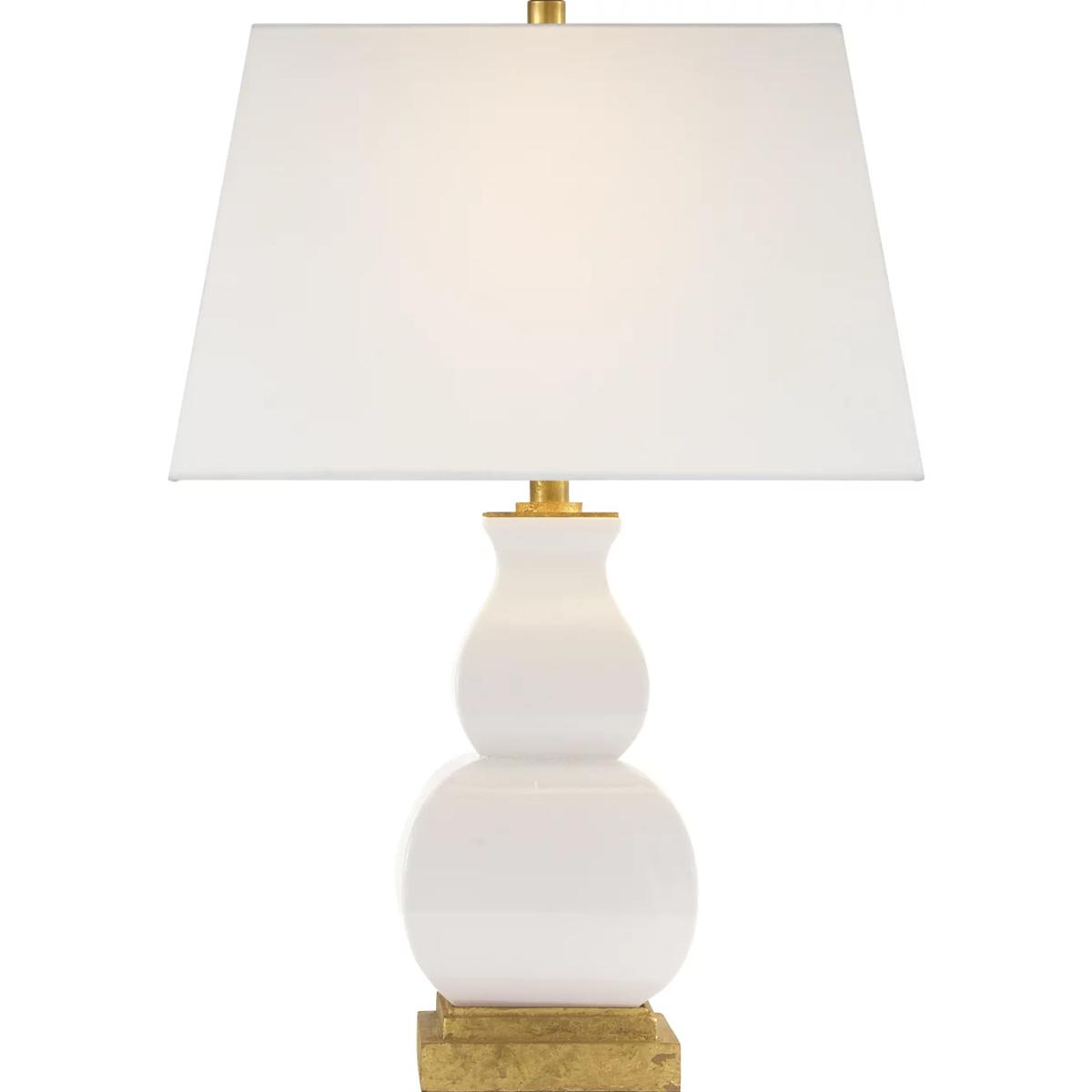 Visual Comfort Signature Collection CHA8627IC-L Chapman & Myers Fang Gourd 27 inch 150 watt Ivory Crackle Ceramic Table Lamp Portable Light in Linen