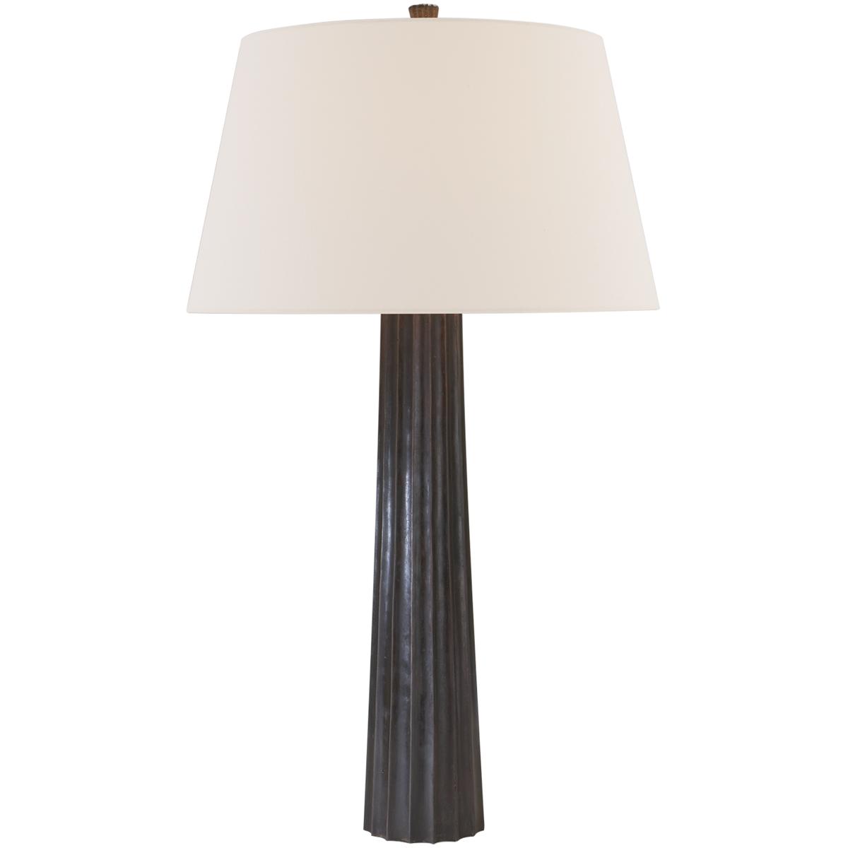 Visual Comfort Signature Collection CHA8906AI-L-CL Chapman & Myers Fluted Spire 32.25 inch 5 watt Aged Iron Cordless Table Lamp Portable Light, Large