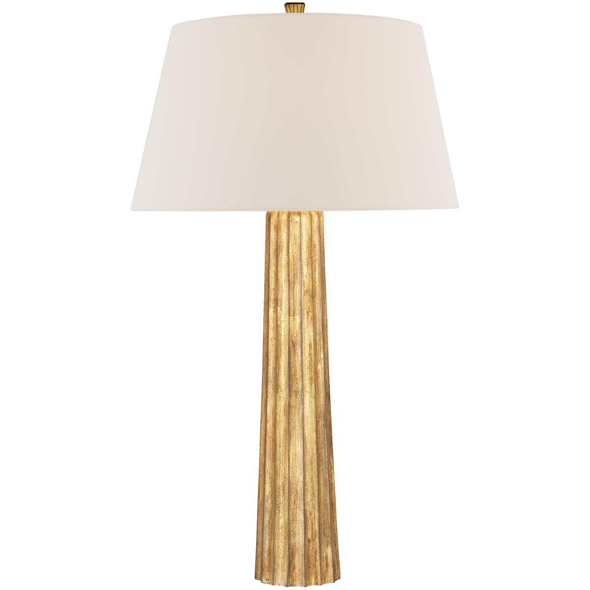 Visual Comfort Signature Collection CHA8906GI-L-CL Chapman & Myers Fluted Spire 32.25 inch 5 watt Gilded Iron Cordless Table Lamp Portable Light, Larg